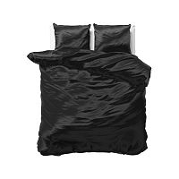 Čierne obliečky zo saténového mikroperkálu na dvojlôžko Sleeptime, 240 × 220 cm