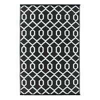 Čierno-biely obojstranný vonkajší koberec Green Decore Valencia, 120 × 180 cm