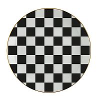 Čierno-biely porcelánový tanier Vivas Check, Ø 23 cm
