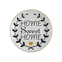 Čierno-biely porcelánový tanier Vivas Home Sweet Home, Ø 23 cm