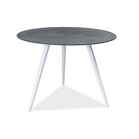 Čierno-biely stôl s doskou z tvrdeného skla Signal Evita, ⌀ 100 cm