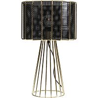 Čierno-zlatá stolová lampa Kare Design Wire
