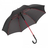 Čierny dáždnik s červenými detailmi Fare Proof