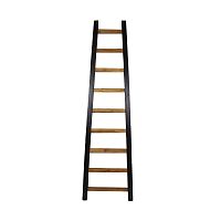 Čierny dekoratívny rebrík z teakového dreva HSM Collection Tangga, dĺžka 195 cm