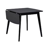 Čierny jedálenský stôl so sklápacou doskou Folke Olivia, dĺžka 80 + 30 cm