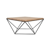 Čierny konferenčný stolík s doskou z dubového dreva Take Me HOME Tulip, 80 × 80 cm