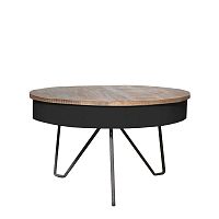 Čierny konferenčný stolík s doskou z mangového dreva LABEL51 Saria