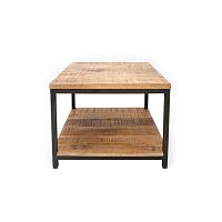 Čierny konferenčný stolík s doskou z mangového dreva LABEL51 Vintage, 60 × 60 cm