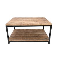 Čierny konferenčný stolík s doskou z mangového dreva LABEL51 Vintage XL