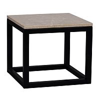 Čierny konferenčný stolík s mramorovou doskou Folke Sydney, 50 x 50 cm