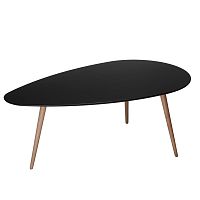 Čierny konferenčný stolík s nohami z bukového dreva Furnhouse Fly, 160 x 66 cm