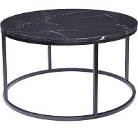Čierny mramorový konferenčný stolík s čiernou podnožou RGE Accent, ⌀ 85 cm