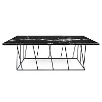 Čierny mramorový konferenčný stolík s čiernymi nohami TemaHome Helix, 120 cm