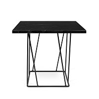 Čierny mramorový konferenčný stolík s čiernymi nohami TemaHome Helix, 50 cm