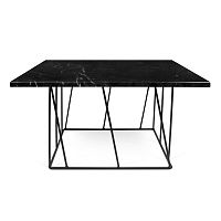 Čierny mramorový konferenčný stolík s čiernymi nohami TemaHome Helix , 75 cm