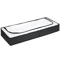 Čierny úložný box pod posteľ Wenko, 105 x 45 cm