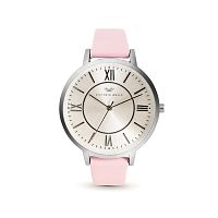 Dámske hodinky s ružovým koženým remienkom Victoria Walls Classy