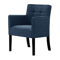 Denimová modrá stolička s čiernymi nohami Ted Lapidus Maison Freesia