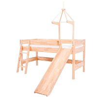 Detská poschodová posteľ z masívneho bukového dreva Mobi furniture Luk, 200 × 90 cm