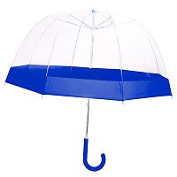 Detský transparentný dáždnik s modrými detailmi