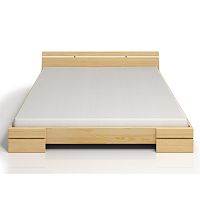 Dvojlôžková posteľ z borovicového dreva s úložným priestorom SKANDICA Sparta Maxi, 200 × 200 cm