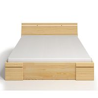Dvojlôžková posteľ z borovicového dreva so zásuvkou SKANDICA Sparta Maxi, 140 × 200 cm