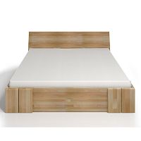 Dvojlôžková posteľ z bukového dreva so zásuvkou SKANDICA Vestre Maxi, 200 × 200 cm