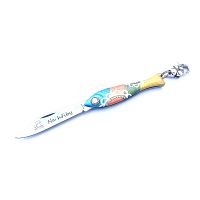 Farebný český nožík rybička s nápisom Na hřiby v dizajne od Alexandry Dětinskej