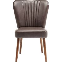Hnedá kožená stolička s konštrukciou z brezového dreva Kare Design Filou