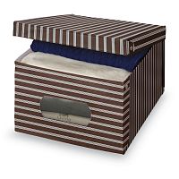 Hnedo-sivý úložný box Domopak Living, 24 x 50 cm