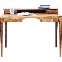 Hnedý pracovný stôl z exotických drevín Kare Design Brooklyn