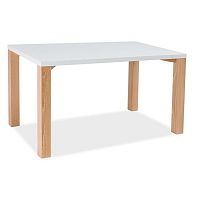 Jedálenský stôl s bielou doskou a nohami z bukového dreva Signal Egon, dĺžka 120 cm