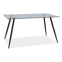 Jedálenský stôl s oceľovou konštrukciou a sklenenou doskou Signal Nino, dĺžka 140 cm