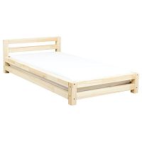Jednolôžková lakovaná posteľ z borovicového dreva Benlemi Single, 80 x 160 cm