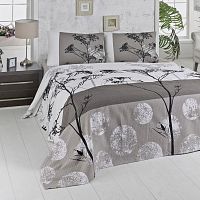 Ľahký bavlnený pléd cez posteľ na dvojlôžko Belezza Grey, 200 × 230 cm