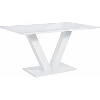 Lesklý biely jedálenský stôl Støraa Allen, 90 x 140 cm