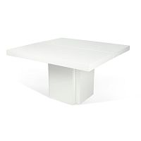 Lesklý biely jedálenský stôl TemaHome Dusk, 130 cm