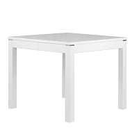 Lesklý biely rozkladací jedálenský stôl Durbas Style Eric, dĺžka až 180 cm
