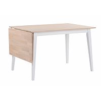 Matne lakovaný sklápací dubový jedálenský stôl s bielymi nohami Folke Mimi, dĺžka 120-165 cm