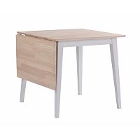 Matne lakovaný sklápací dubový jedálenský stôl s bielymi nohami Folke Mimi, dĺžka 80-125 cm