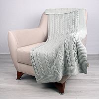 Mentolovomodrá bavlnená deka Carla, 130 × 170 cm