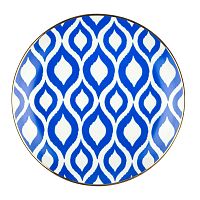 Modro-biely porcelánový tanier Vivas Ikat, Ø 23 cm
