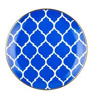Modro-biely porcelánový tanier Vivas Morocco, Ø 23 cm