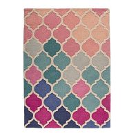 Modro-ružový vlnený koberec Flair Rugs Rosella, 160 × 220 cm