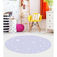 Modrý detský koberec Floorart Stars, ⌀ 100 cm