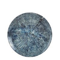 Modrý sklenený dekoračný tanier s textúrou dreva Villa Collection, ∅ 24,5 cm
