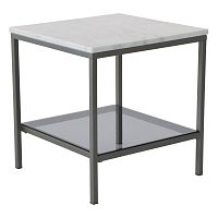 Mramorový konferenčný stolík so sivou konštrukciou RGE Ascot, 50 x 50 cm