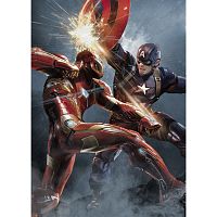 Nástenná ceduľa Civil War Divided We Fall - Cap vs Iron Man