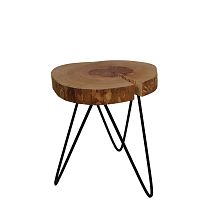 Odkladací stolík s doskou z dubového dreva HSM Collection Roxy, výška 52 cm
