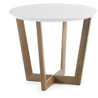 Odkladací stolík z dubového dreva s bielou doskou La Forma Rondo, ⌀ 60 cm